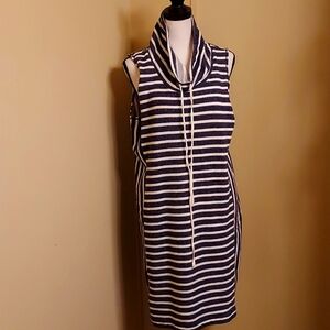 Navy/whute striped weekender dress by Max Studio